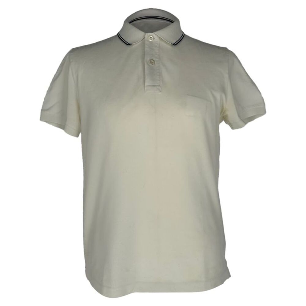 Prada Short Sleeve Polo Shirt in White Cotton